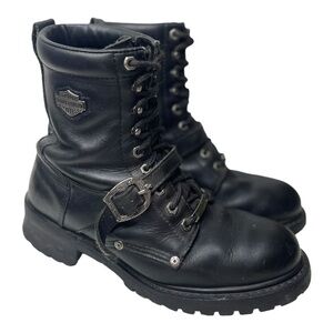 Harley-Davidson Men’s Black Leather Motorcycle Biker Lace Up Riding Boots